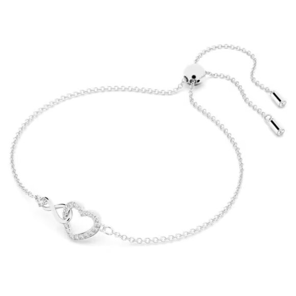 Swarovski Jewelry - SWAROVSKI Hyperbola bracelet Infinity and heart, White, Rhodium plated